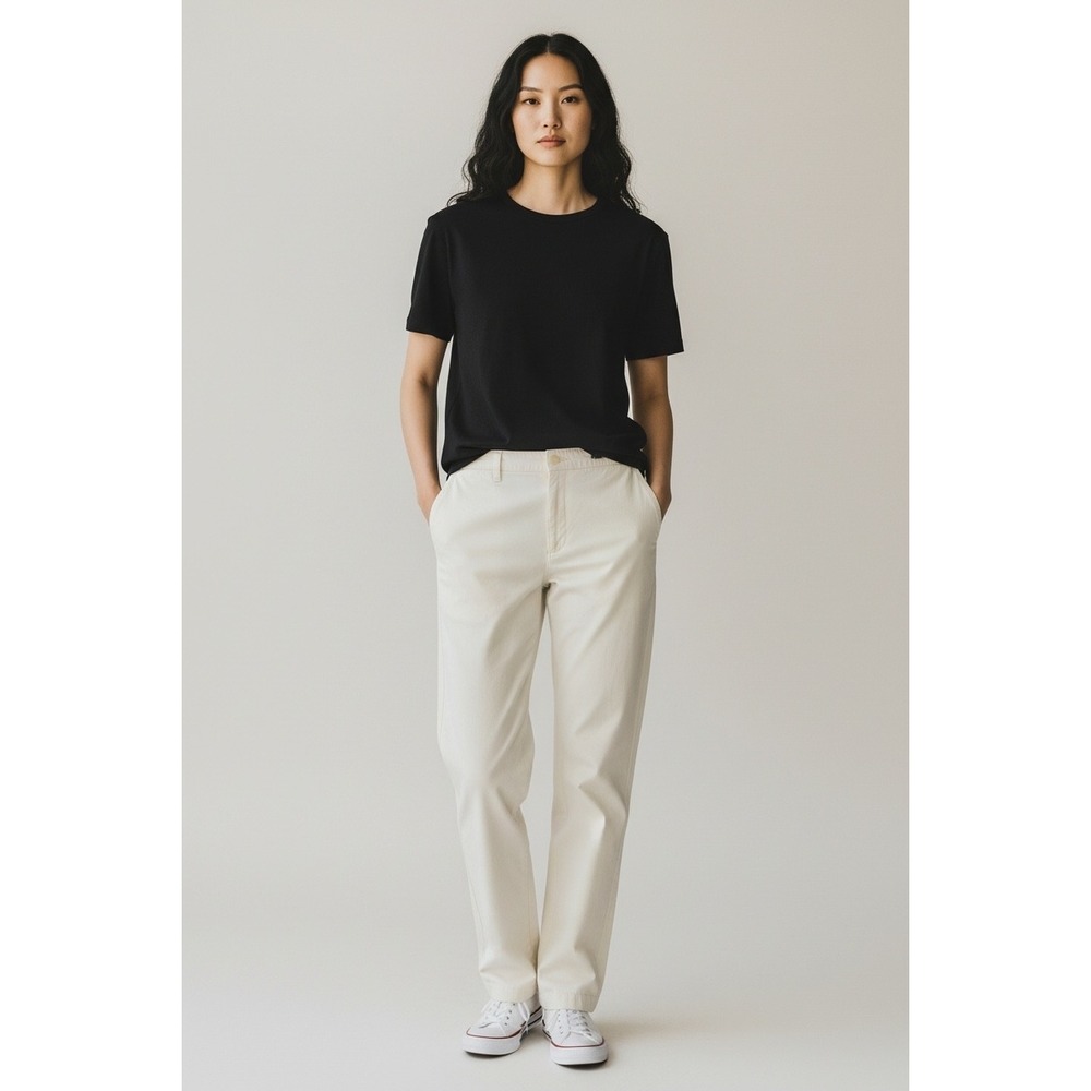 Lauren Ralph Lauren White Chino Pants Womens Size 10 Straight Leg Cotton Blend